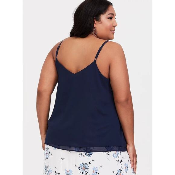 Torrid Sophie Chiffon Double Layer Swing Cami Tank Blue Womens Plus Size 6X - Picture 7 of 7